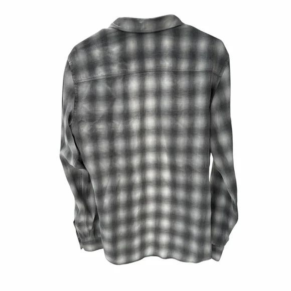 All Saints Men's Gray and White Plaid Shirt - Picture 2 of 7